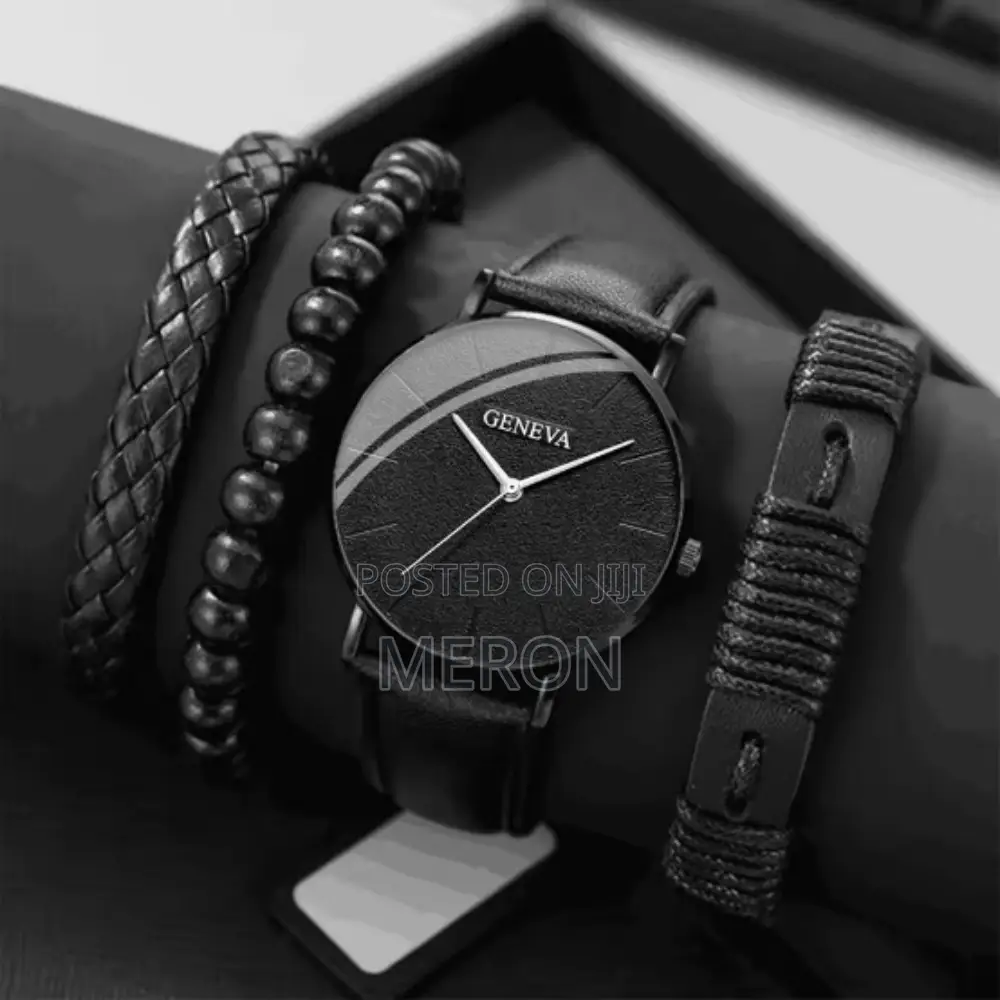 Men’S Watch Bracelets Set ሰአት ከእጅ ጌጦች ጋር