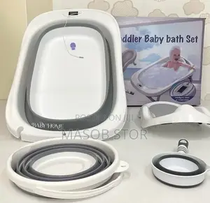 Foldable Baby Bath Tub With Accessories 4-in-1 / የልጆች ማጠቢያ