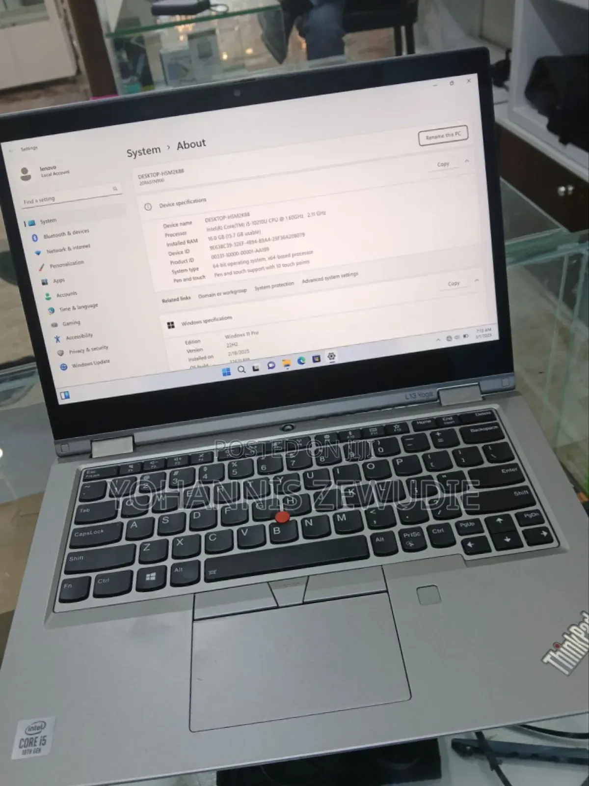 New Laptop Lenovo ThinkPad L13 Yoga 16GB Intel Core I5 SSD 512GB