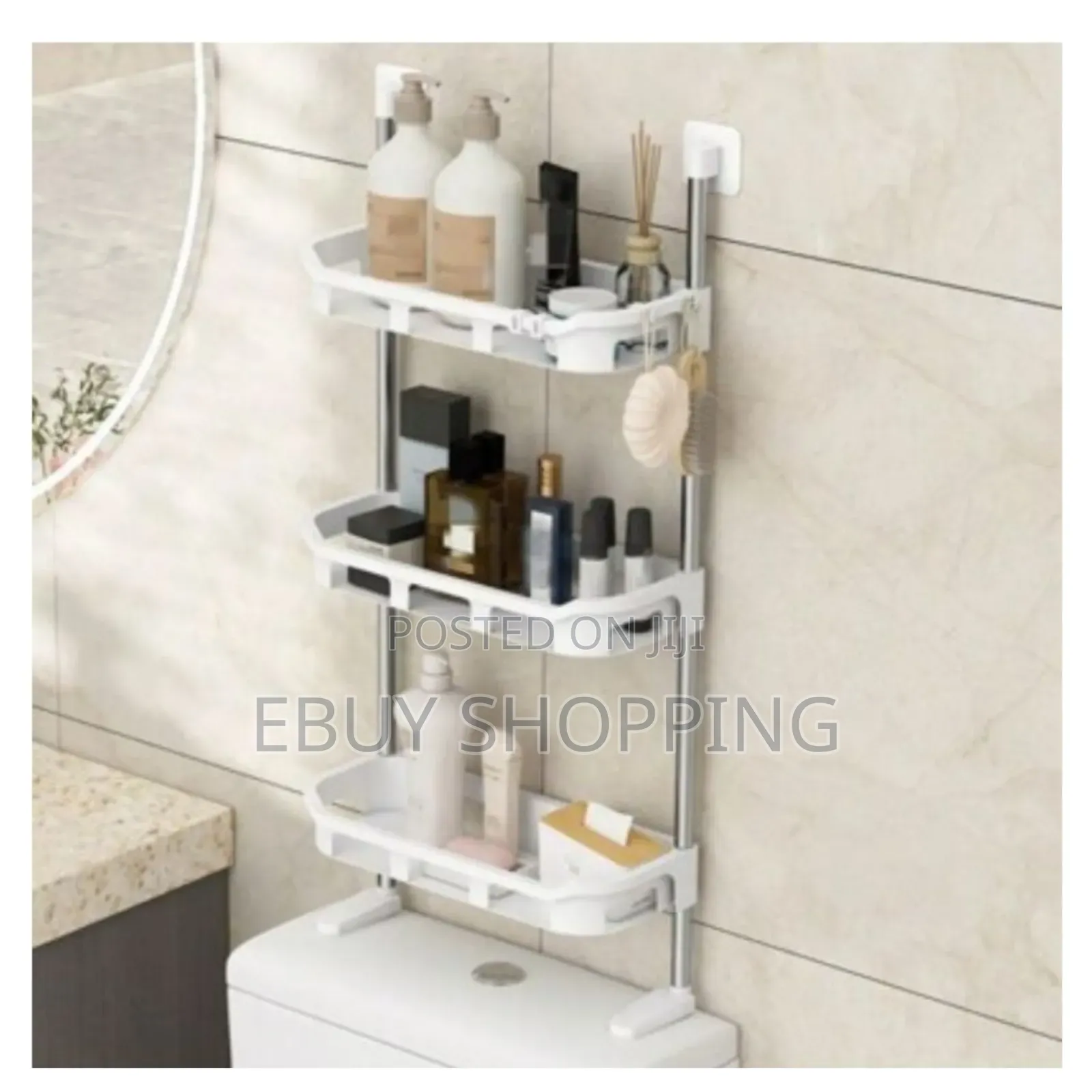 **Sturdy Metal Plastic Shelf – Ideal for Small Bathrooms!*