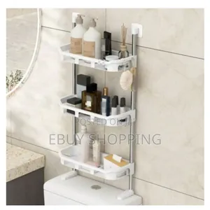 **Sturdy Metal Plastic Shelf – Ideal for Small Bathrooms!*
