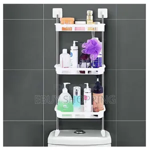 **Sturdy Metal Plastic Shelf – Ideal for Small Bathrooms!*