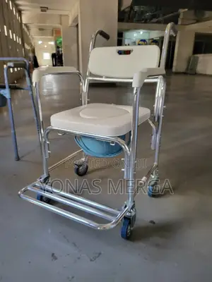Photo - Bedside Commode Chair{}∆Toilet Chair竜₪ 4 Wheel Brakes(360°)