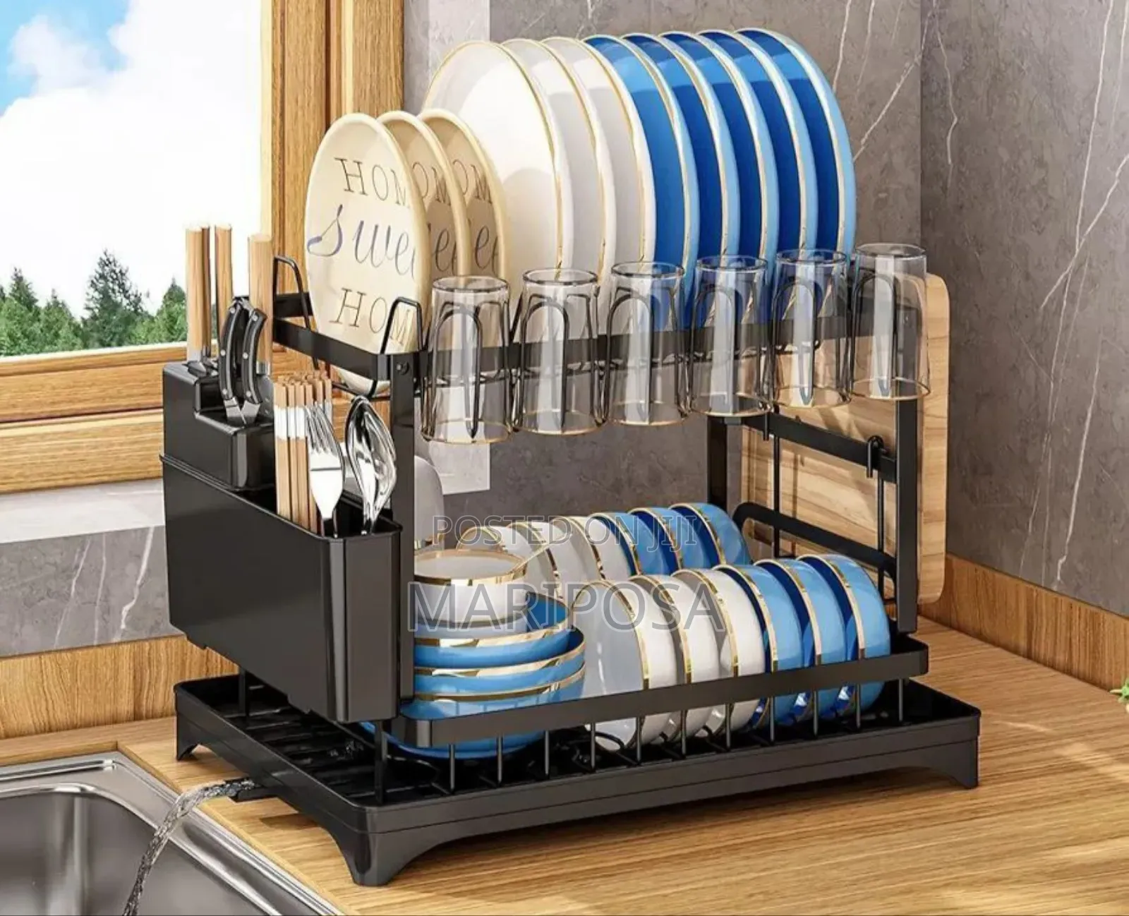  2 Tier Stainless Still Dish Drainer Rack