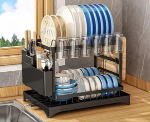  2 Tier Stainless Still Dish Drainer Rack