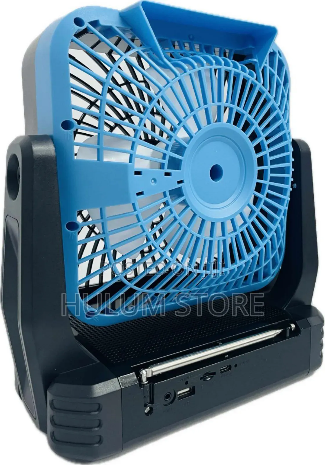 Solar-Charged Wireless Speaker With an 8-Inch Fan
