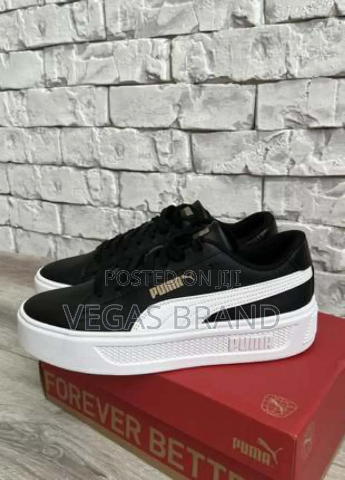 Puma Men's Smash Platform Black White Master Quality Shoes