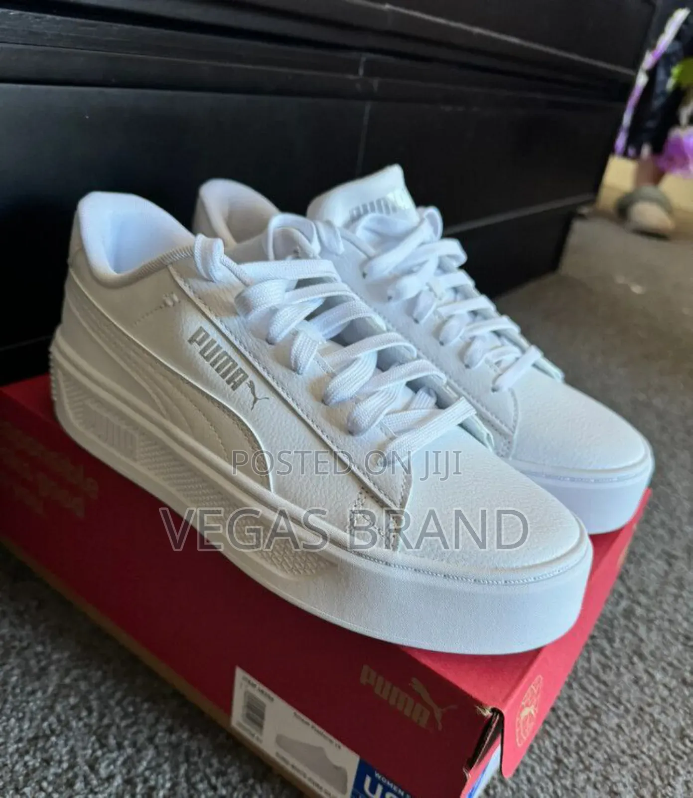 Puma Men's Smash Platform Triple White Master Quality Shoes