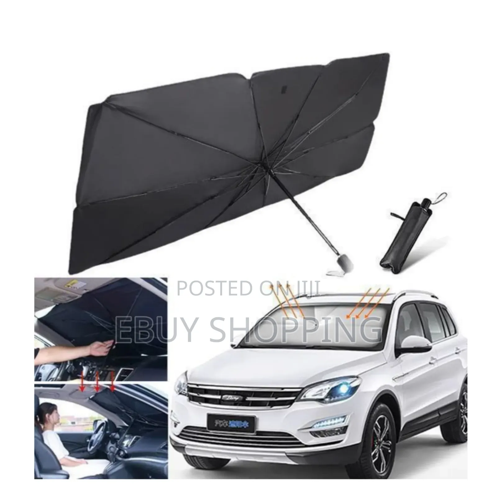 Pops Open Like an Umbrella Car Sunshade Umbrella