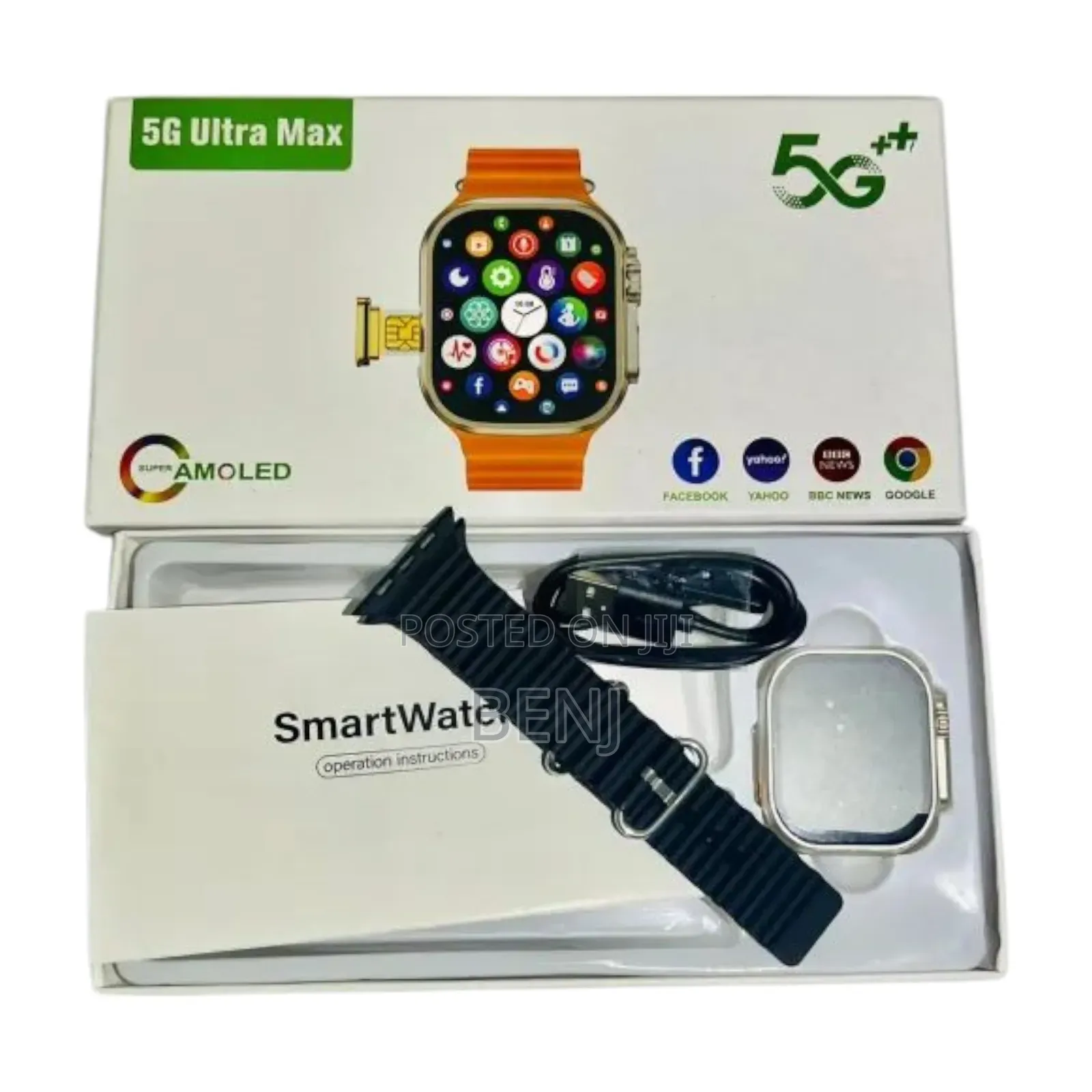 5 G Ultra Max Smart Watch | Sim Support | Speaker | Mic