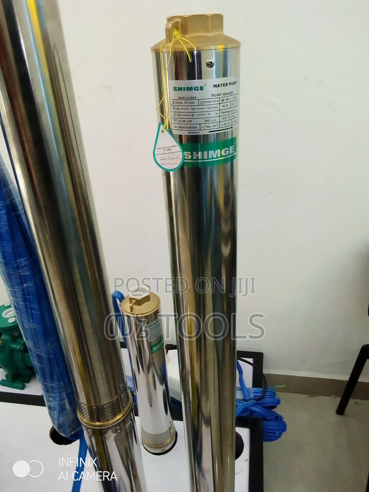 ፓፕ ከጉድጓድ ንፁህ ውሃ ማውጫ 3hp ከ120 ሜትር ማውጣ የሚችል