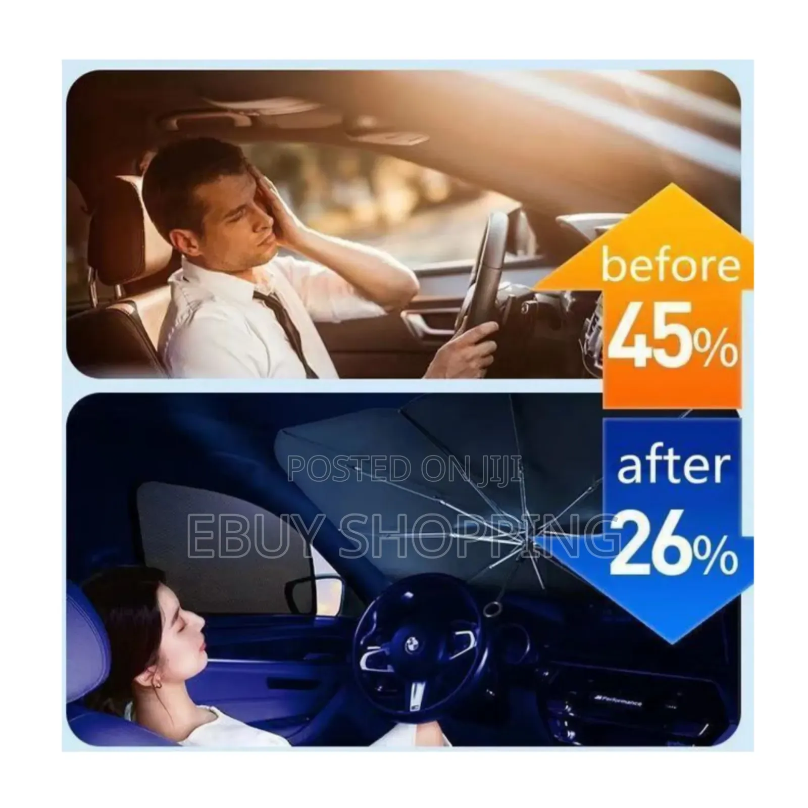 ለበጋው የፀሀይ ሙቀት ምርጥ መላ Foldable Car Sunshade Umbrella