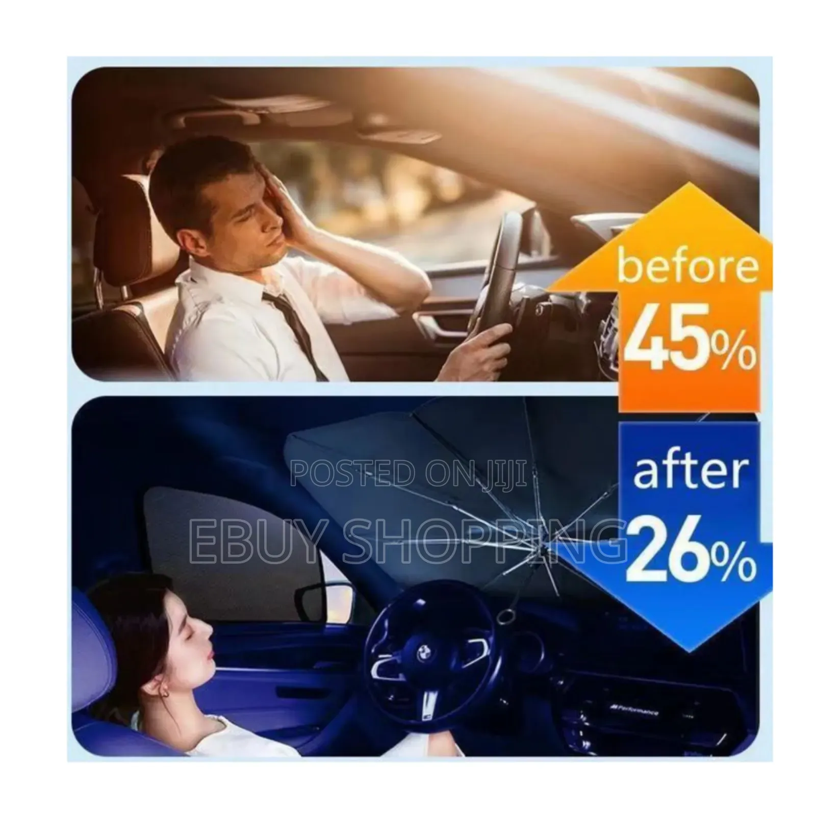 ለበጋው የፀሀይ ሙቀት ምርጥ መላ Foldable Car Sunshade Umbrella