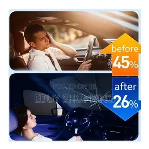 ለማስቀመጥ ቦታ የማይዝ Foldable Car Sunshade Umbrella