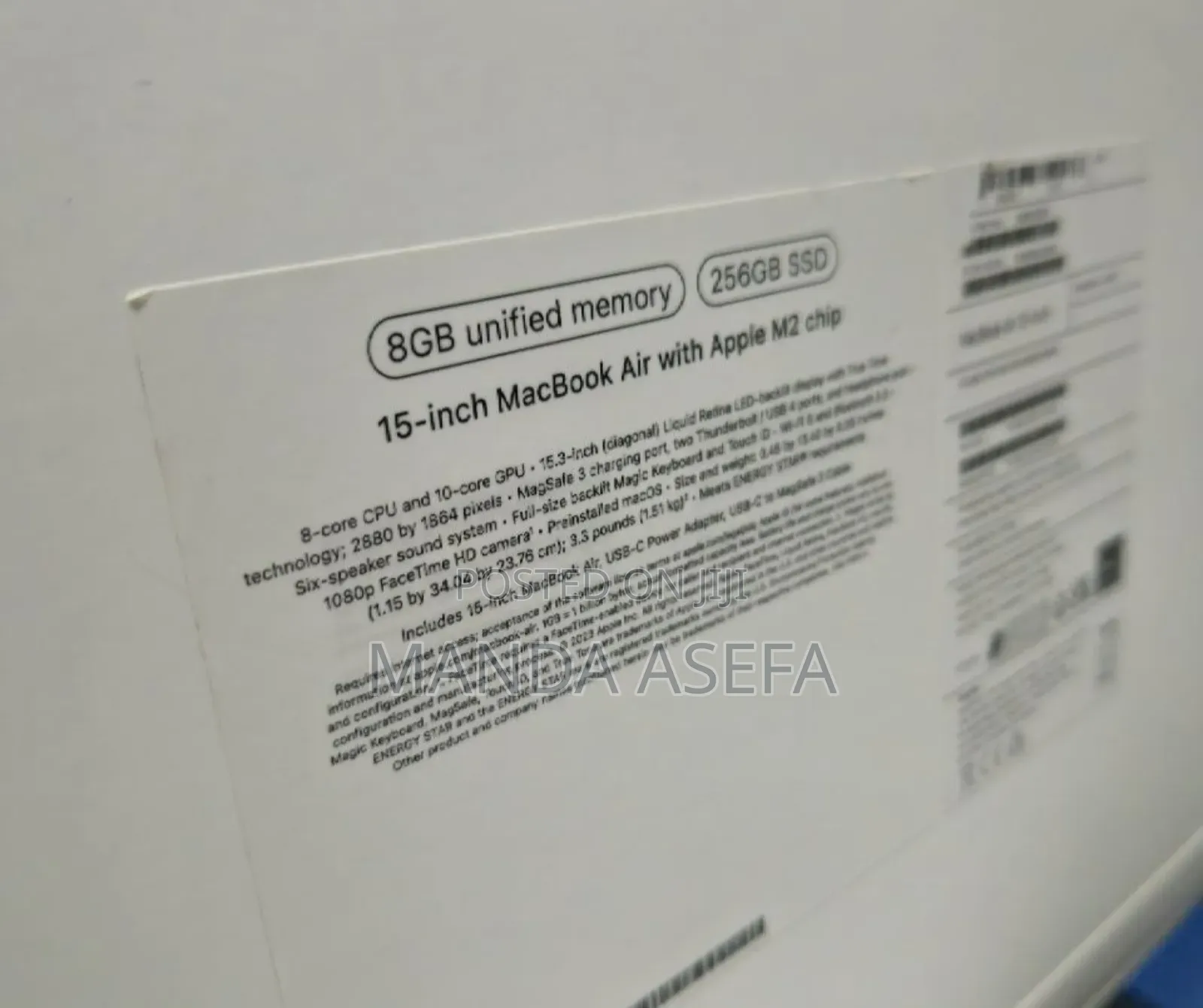 New Laptop Apple MacBook Air 8GB Apple M2 SSD 256GB