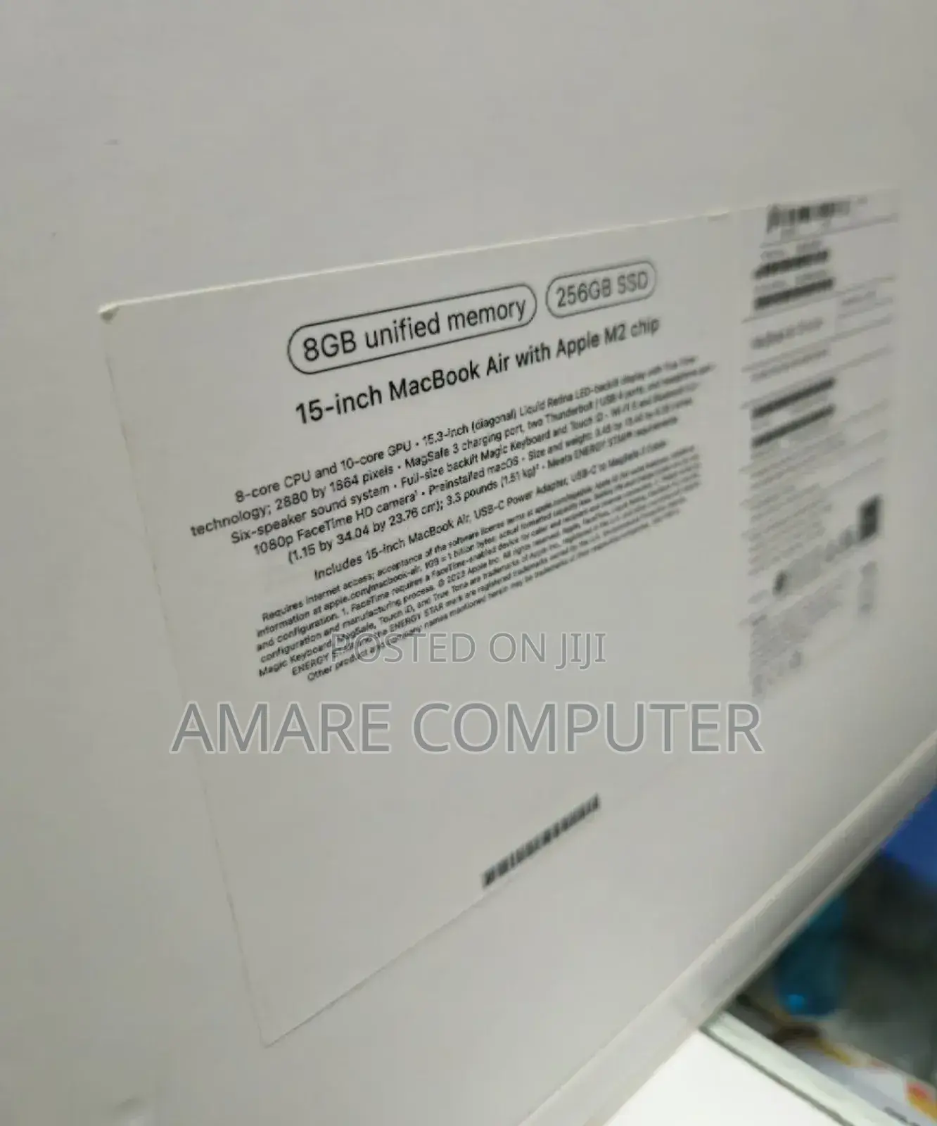 New Laptop Apple MacBook Air 2023 M2 8GB Intel Core M2 SSD 256GB