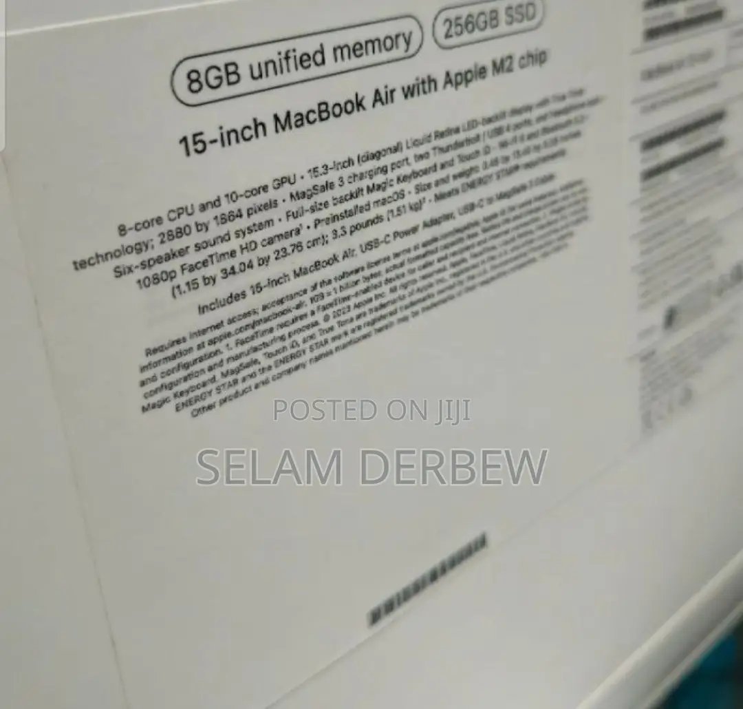 New Laptop Apple MacBook Air 2023 M2 8GB Apple M2 SSD 256GB