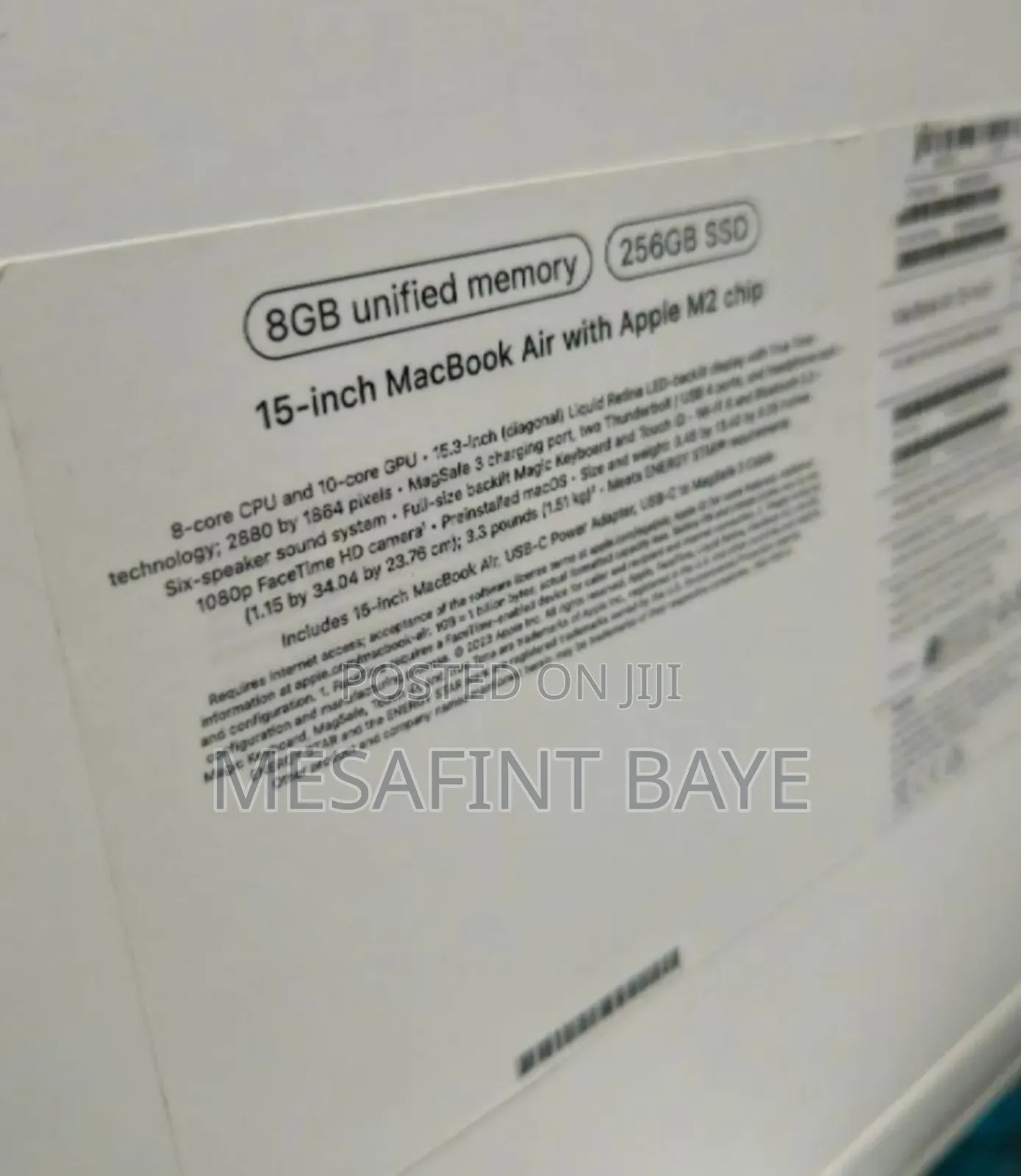 New Laptop Apple MacBook Air 2022 M2 8GB Intel Core M2 SSD 256GB