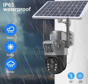 ባትሪ ያለው በፀሀይ ብርሀን ቻርጅ መደረግ ሚችል Sim Card የሚቀበል Dual Lens CCTV