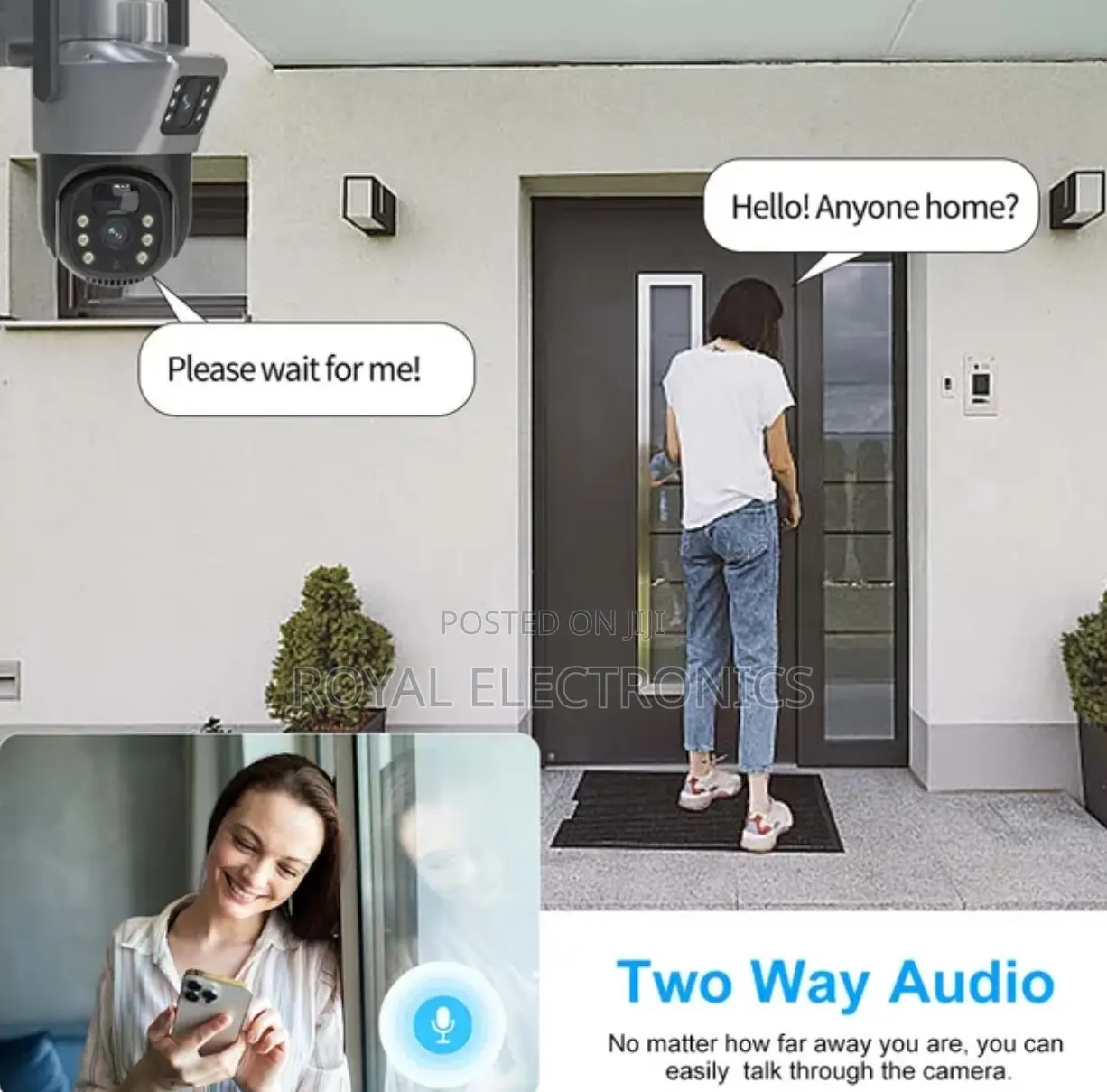 ባትሪ ያለው በፀሀይ ብርሀን ቻርጅ መደረግ ሚችል Sim Card የሚቀበል Dual Lens CCTV