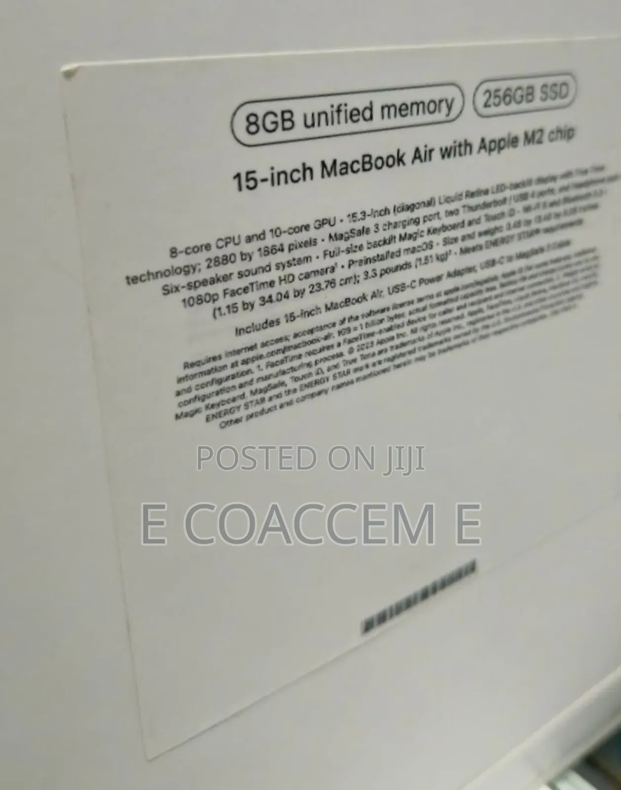 New Laptop Apple MacBook 8GB Apple M2 SSD 256GB