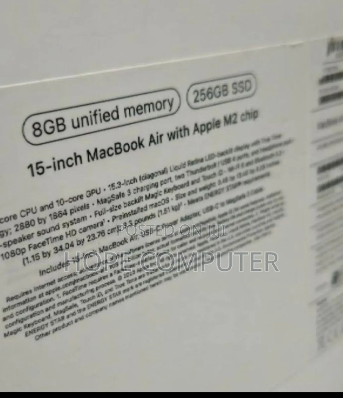 New Laptop Apple MacBook Air 2023 M2 8GB Apple M2 SSD 256GB