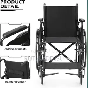 ዊልቸር ኖርማል የሚታጠፍ ጠንካራ Wheelchair Medical Wheelchair Foldable