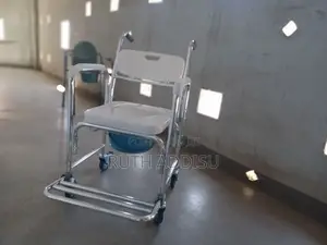 Commode With Mini Wheel Chair White Removable Popo Quality