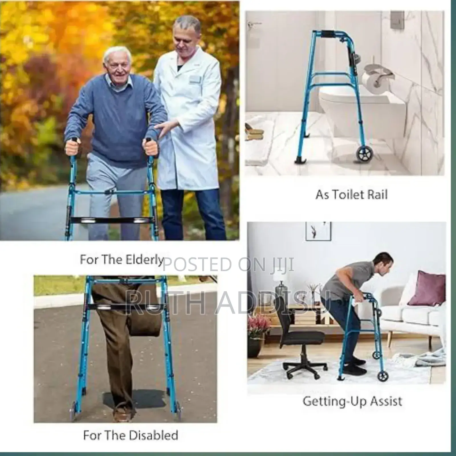 የሚታጠፍ ወከር Medic Walker New Walking Aid የህክምና ወከር ጠንካራ ፊዝዮቴራፒ
