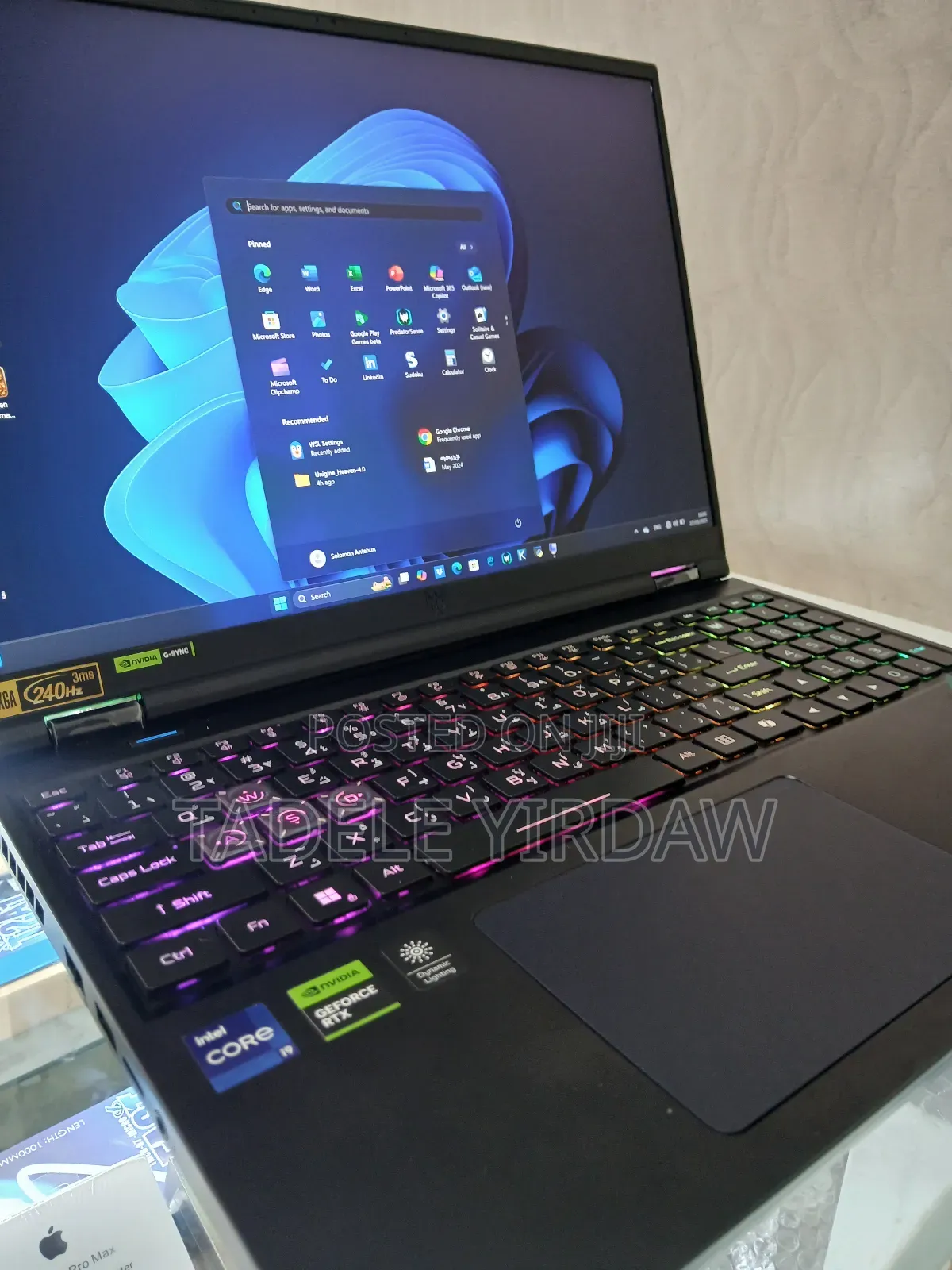 New Laptop Acer Predator Helios Neo 16 32GB Intel Core I9 SSD 1T