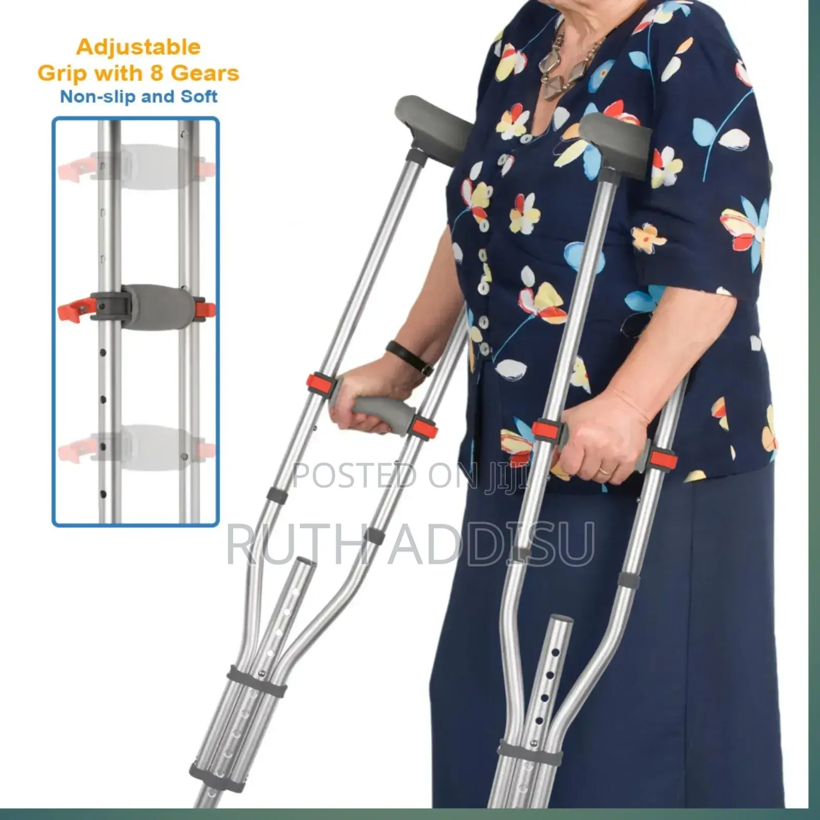 Axillary Crutches Bilateral Pair ጥንድ የብብት ክራንች ምርት 150ኪሎ