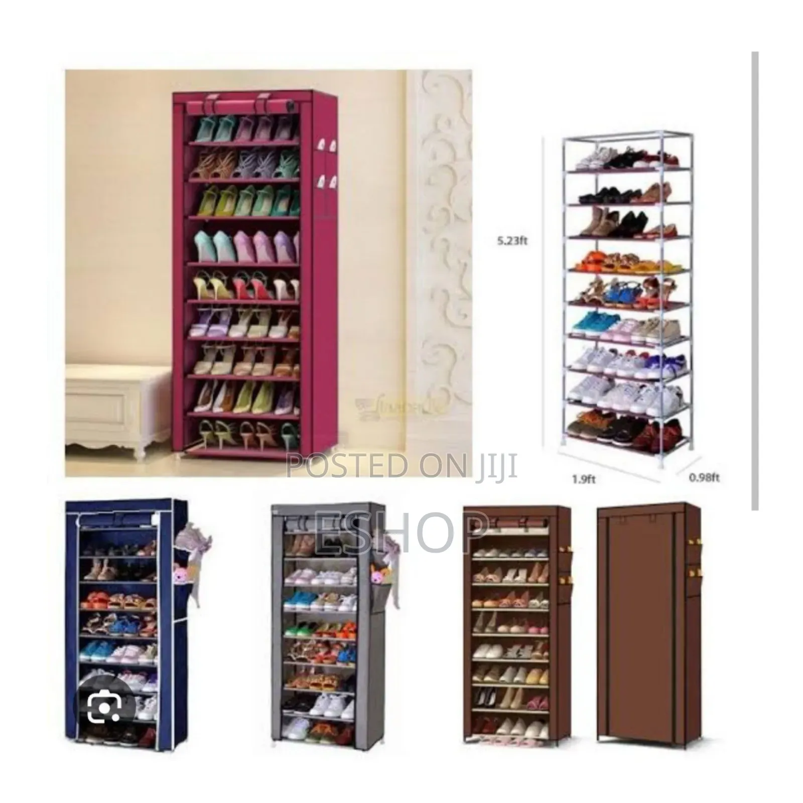 Quick-Setup 9-Tier Rack With Zip-Up Cover