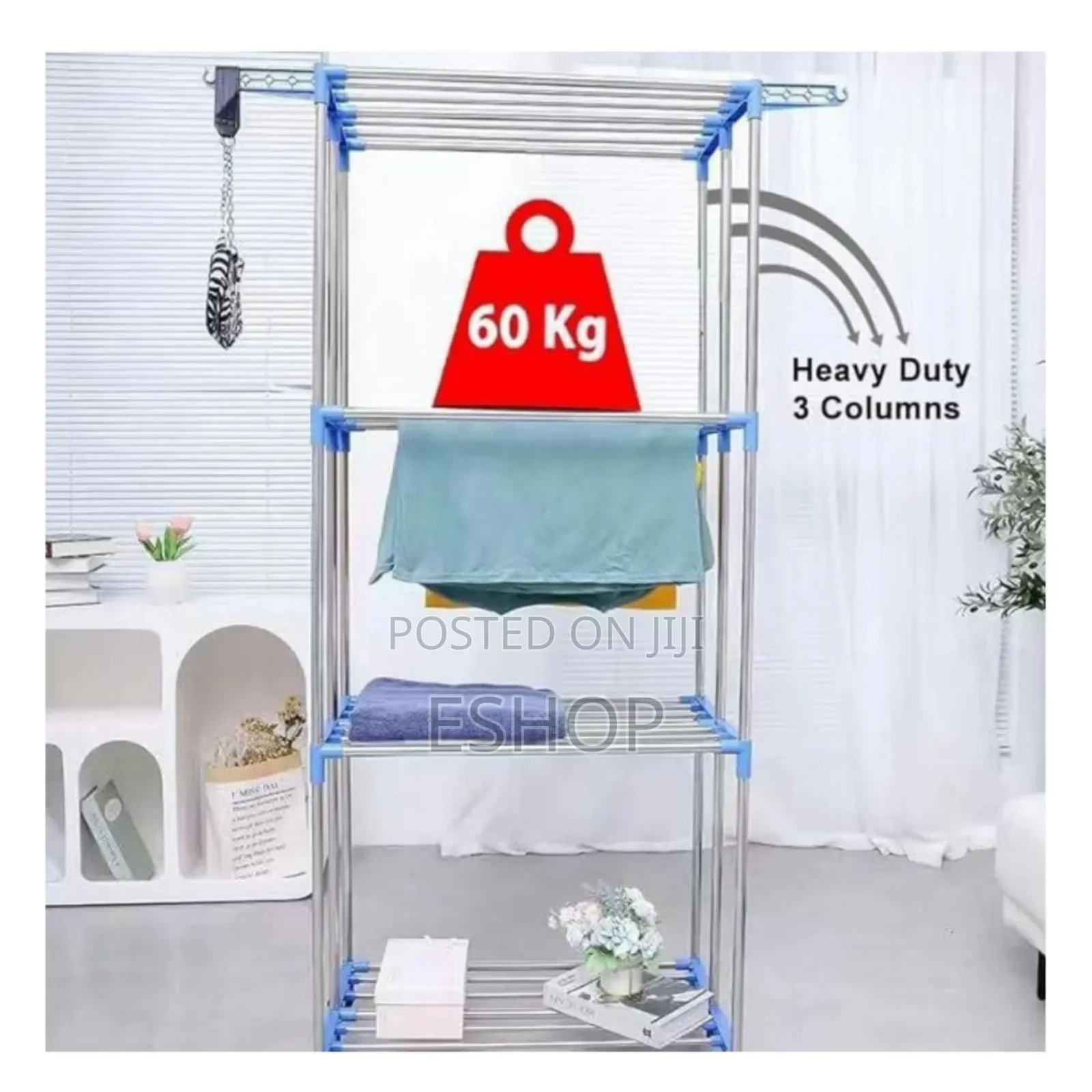  Heavy Duty 3 Column 4-Tier Clothes Drying Rack