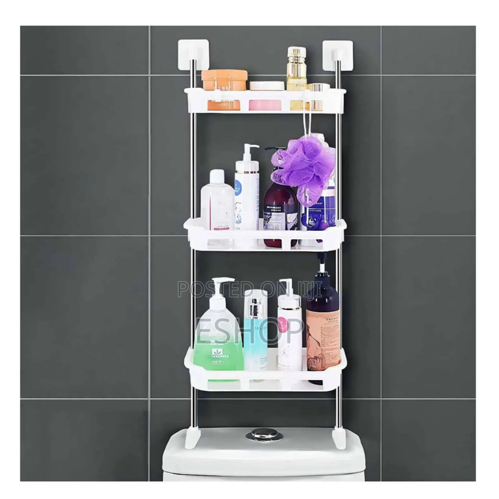 **Strong Stable Toilet Shelf – No Wall Damage!**