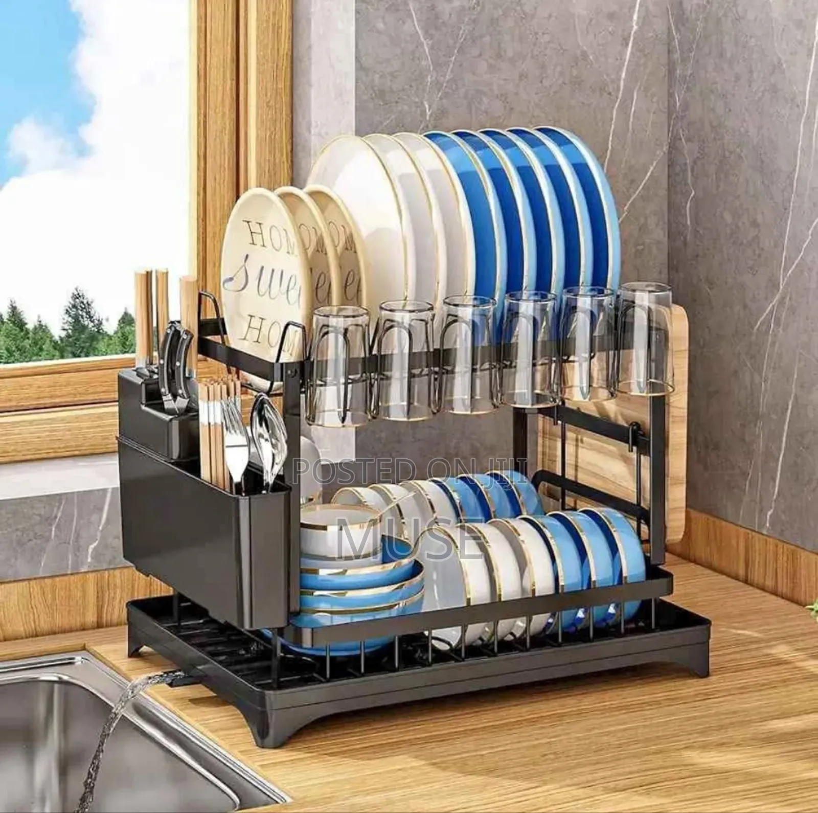  2 Tier Stainless Still Dish Drainer Rack