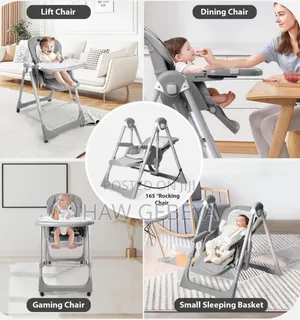 5-in-1 High Chair Mገቢያ ወንበርነት በተጨማሪ ዣዋዥመዌ (Swing )የሚሆን