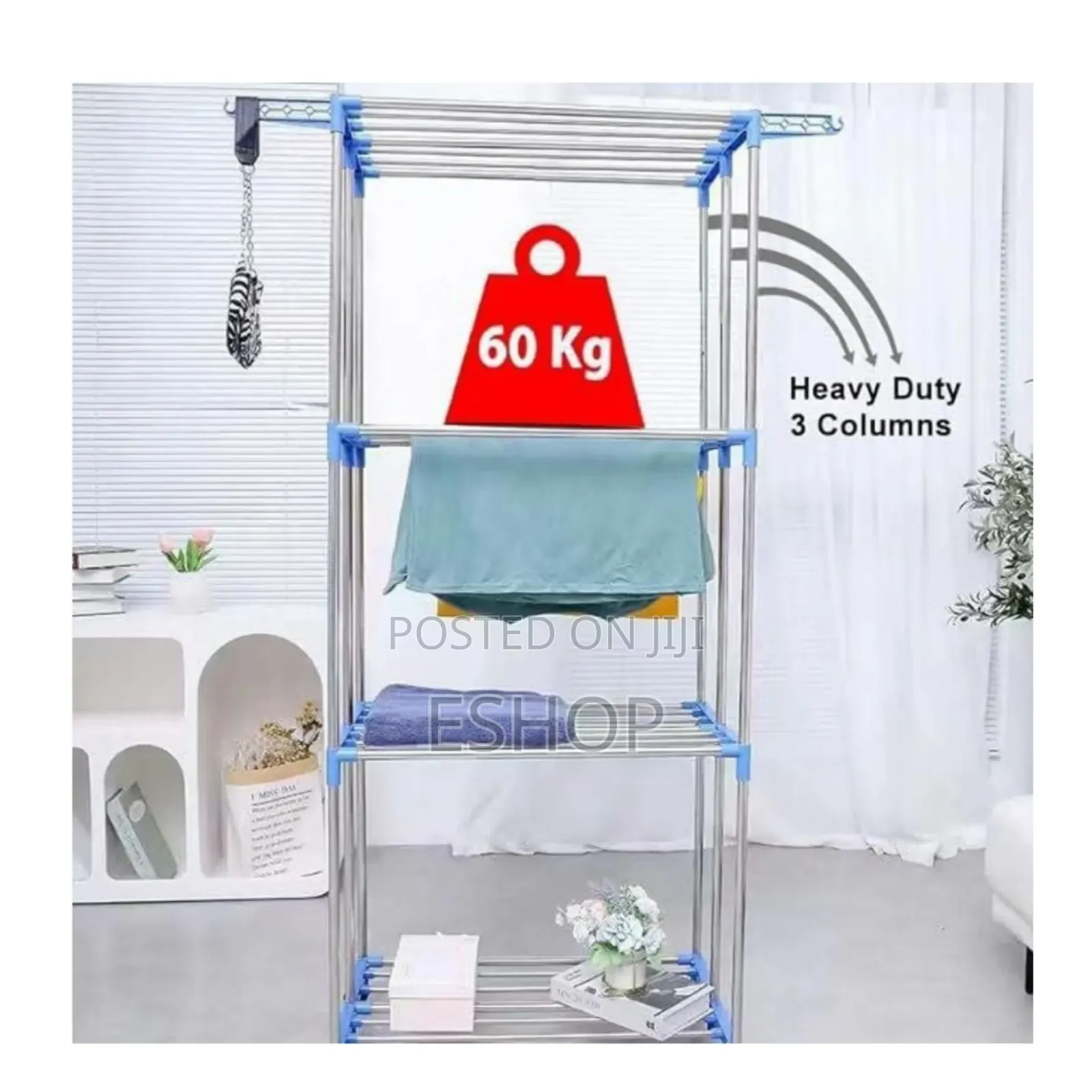 Space-Saving Design 4-Tier Clothes Drying Rack (Hanger)
