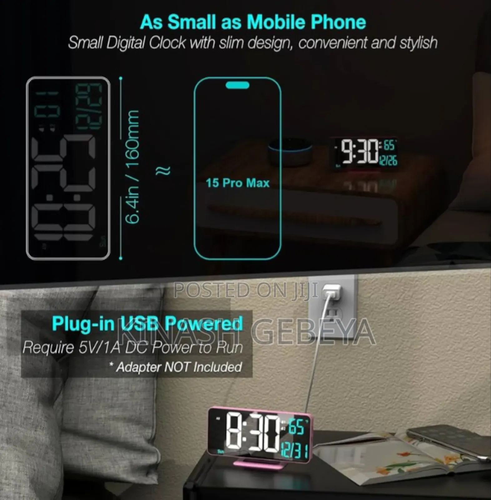 2in1 Led Mirror Digital Clock