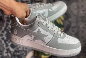 Photo - Bape Sta “A Bathing Ape ” Low Top ‘Cool Grey/White’ Shoes