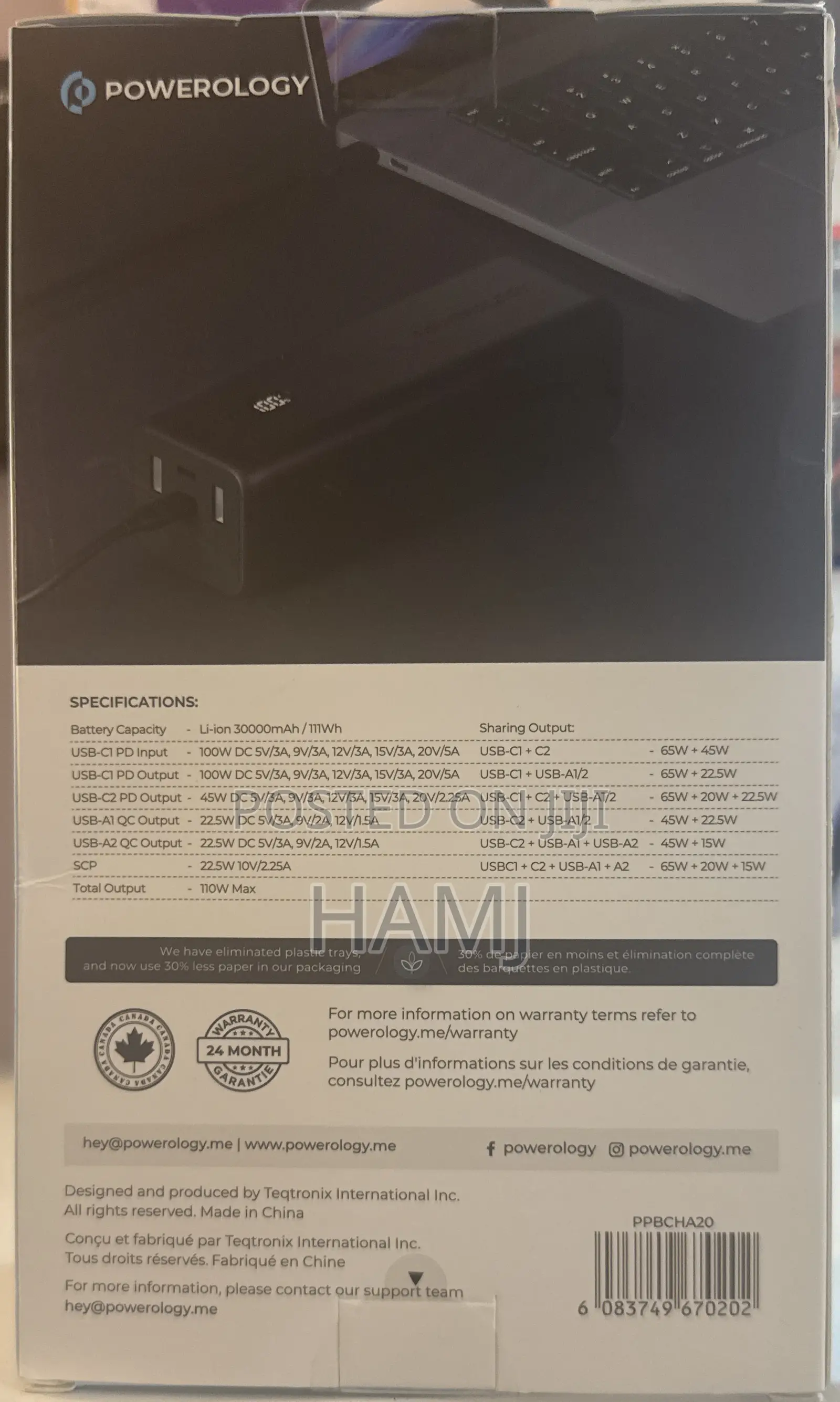 Powerology 30000 Power Bank 100w