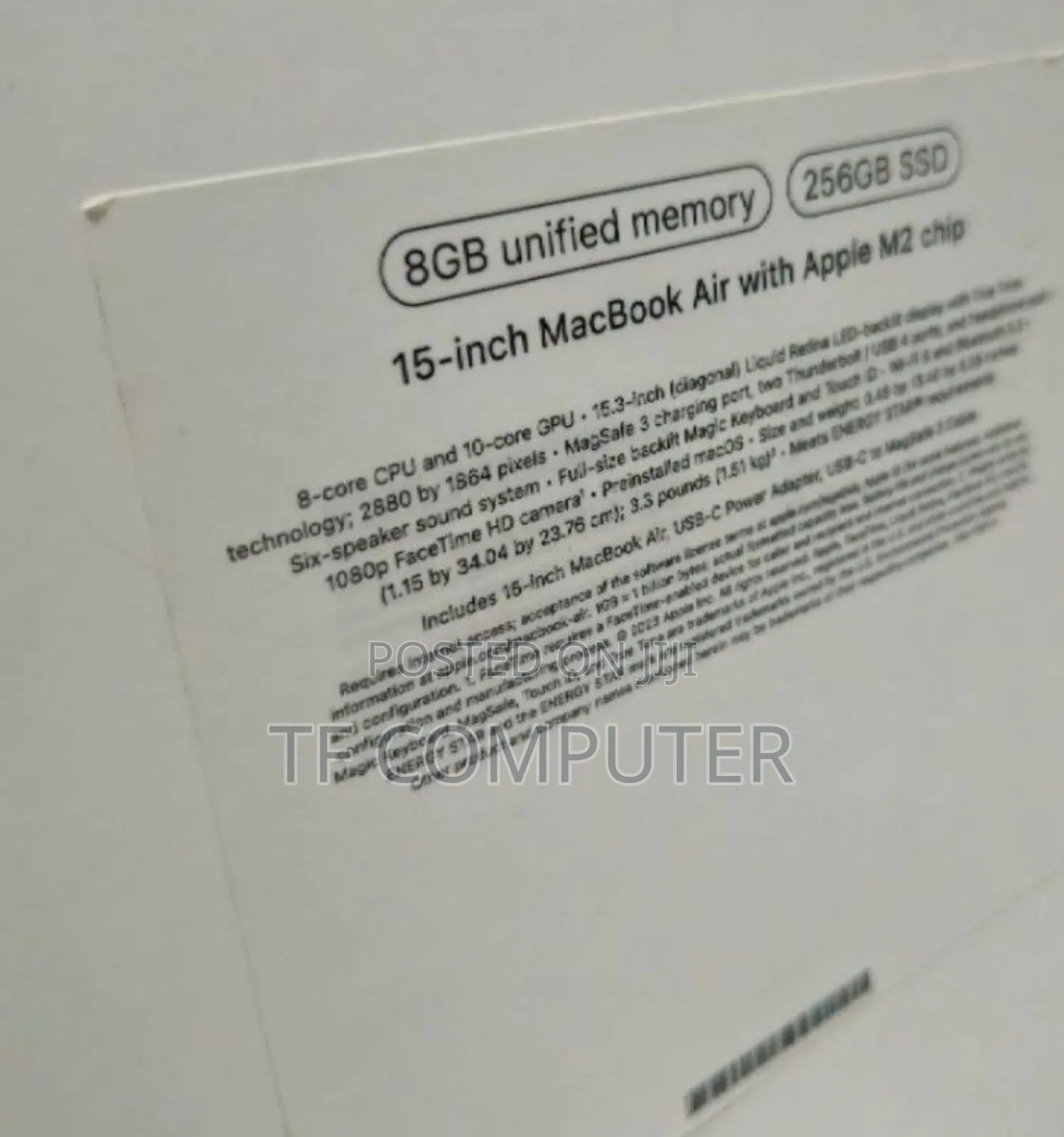 New Laptop Apple MacBook Air 2023 M2 8GB Apple M2 SSD 256GB