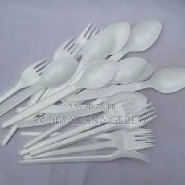 White Plastic Fork and Spoon - 36 PCS