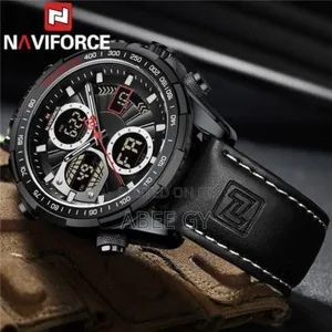 Photo - Naviforce 9235 BWB Men Geniune Leather With LCD Display