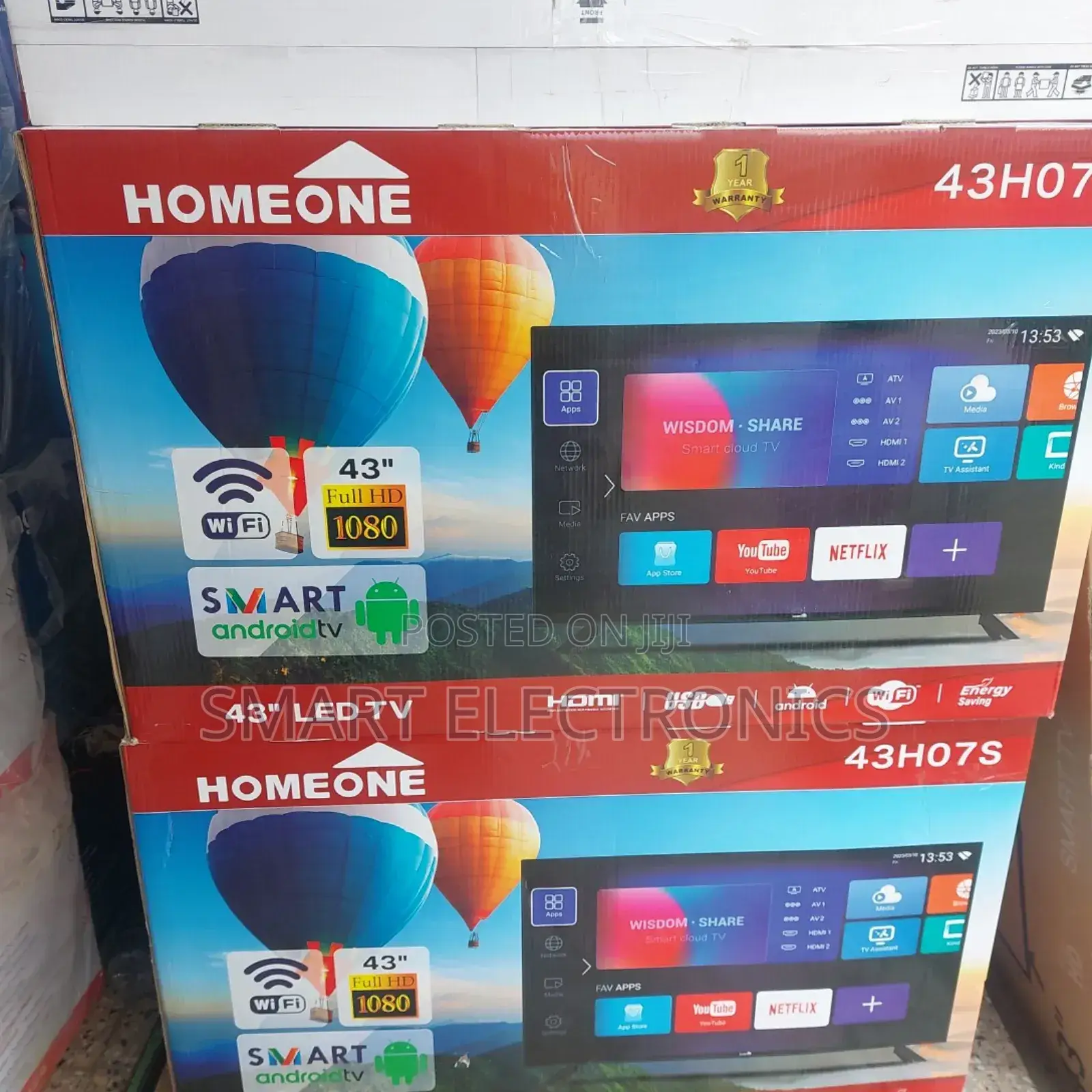 Home One 43 Inch Double Glass Smart 4 K Uhd Tv