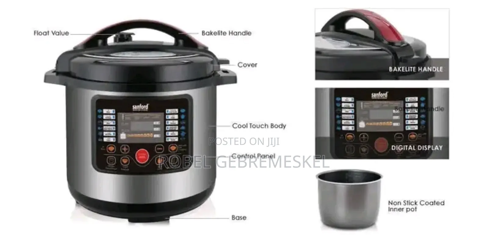 10 Cooking Functions 
ሰአት እና ሙቀት በራሱ ይመጥናል
Steam Cooker ወንፊት
