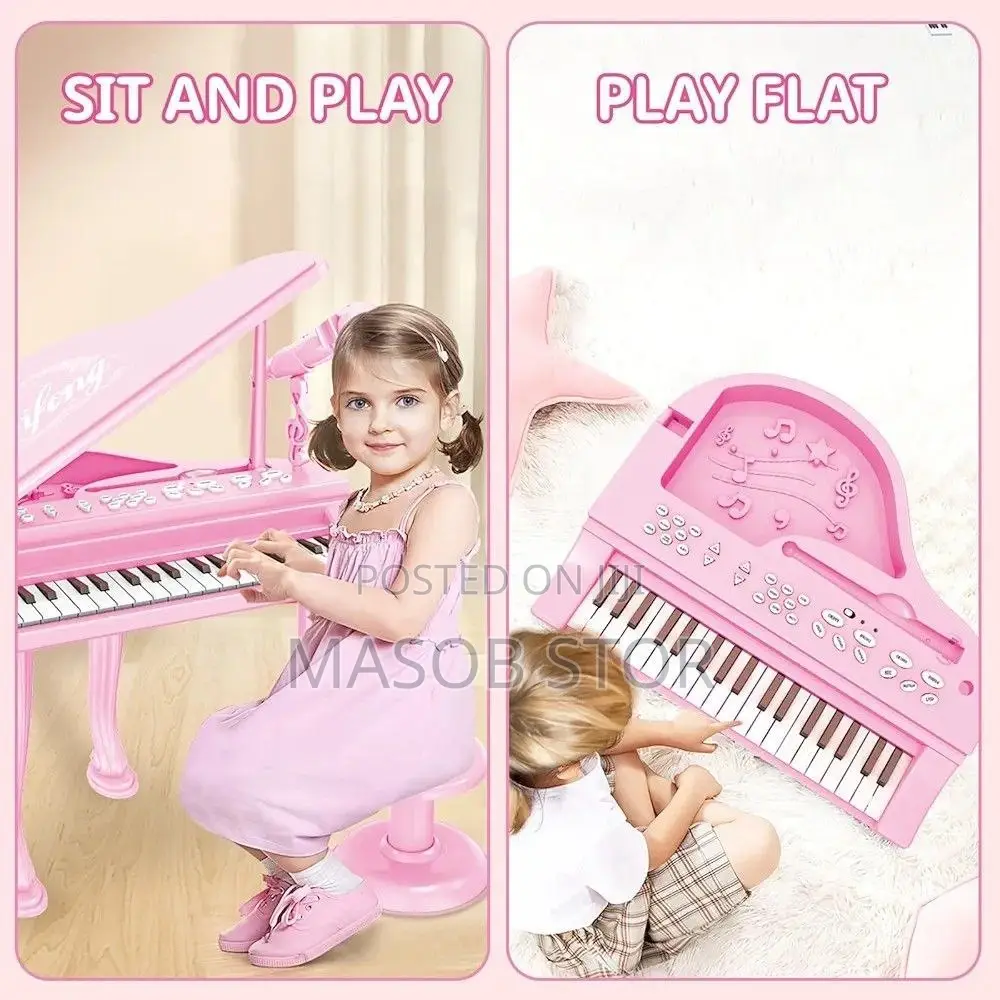 Kids Keyboard Piano With Stool】/ የልጆች ፒያኖ