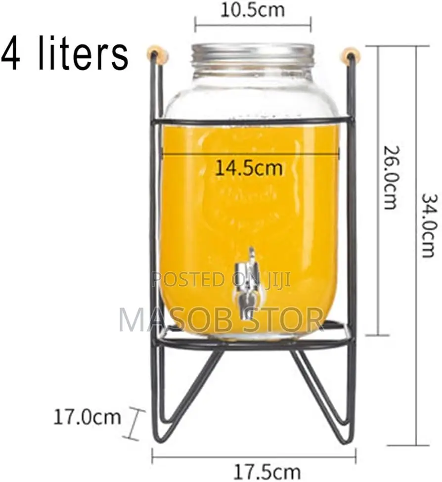 Glass Beverage Dispenser / 5 Litter ፈሳሽ መጠጥ