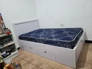 120cm White Bed With 2 Drawer