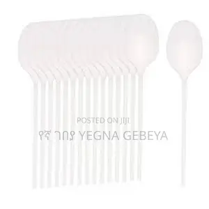 Plastic Spoon 36pcs White Color