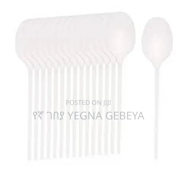 Plastic Spoon 36pcs White Color